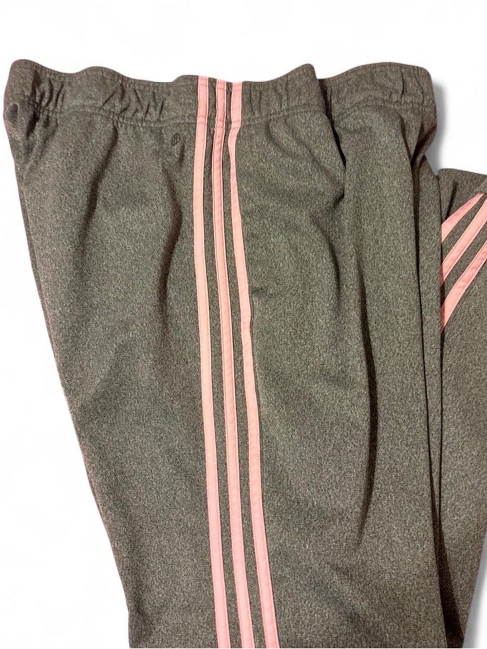 Adidas Grey Track Pants with Pink Side Stripes - Picture 2 of 4